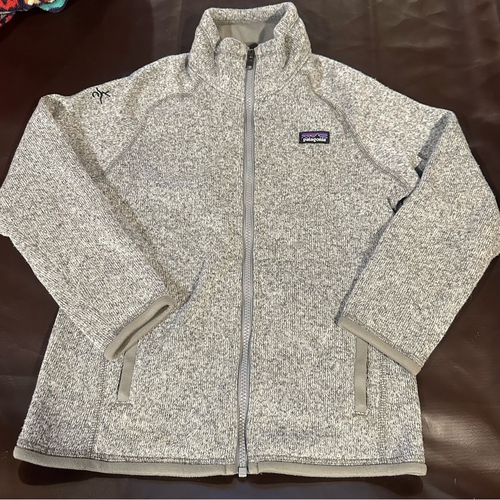 Patagonia Gray Fleece Jacket youth size 10